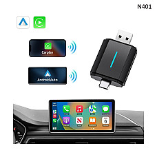 Безжичен CarPlay и Android Auto адаптер с USB-C и USB-A – N401 - Sellzone.bg Безжичен CarPlay и Android Auto адаптер с USB-C и USB-A – N401